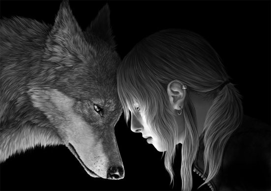A menina e o lobo solitário